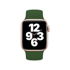 For Apple Watch Ultra 49mm&Watch Ultra 2 49mm / Series 10 46mm / 9&8&7 45mm / SE 3&SE 2&6&SE&5&4 44mm / 3&2&1 42mm Solid Color Elastic Silicone Watch Band, Size:M 143mm