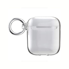 Clear Speck AirPods case for 1st and 2nd generation AirPods, protective transparent cover on white background.
