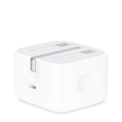 Apple genuine 20W USB-C power adapter plug with compact design, compatible with Apple devices, by Phone Base.