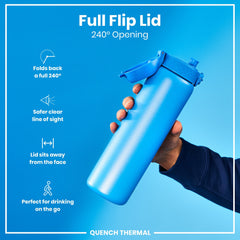 Leak Proof 1 Litre Thermal Water Bottle, Insulated, Blue, 1L