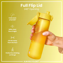 Leak Proof Slim Water Bottle, Recyclon, Yellow, 500ml (18oz)