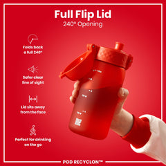 Leak Proof Kids Water Bottle, Recyclon, Red, 350ml (12oz)