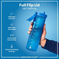 Leak Proof 1 litre Water Bottle, Recyclon, Blue, 1L