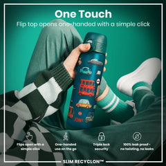 Leak Proof Slim Water Bottle, Recyclon, Automobile, 500ml (18oz)