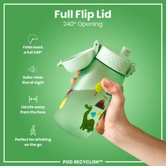 Leak Proof Kids Water Bottle, Recyclon, Dinosaur, 350ml (12oz)