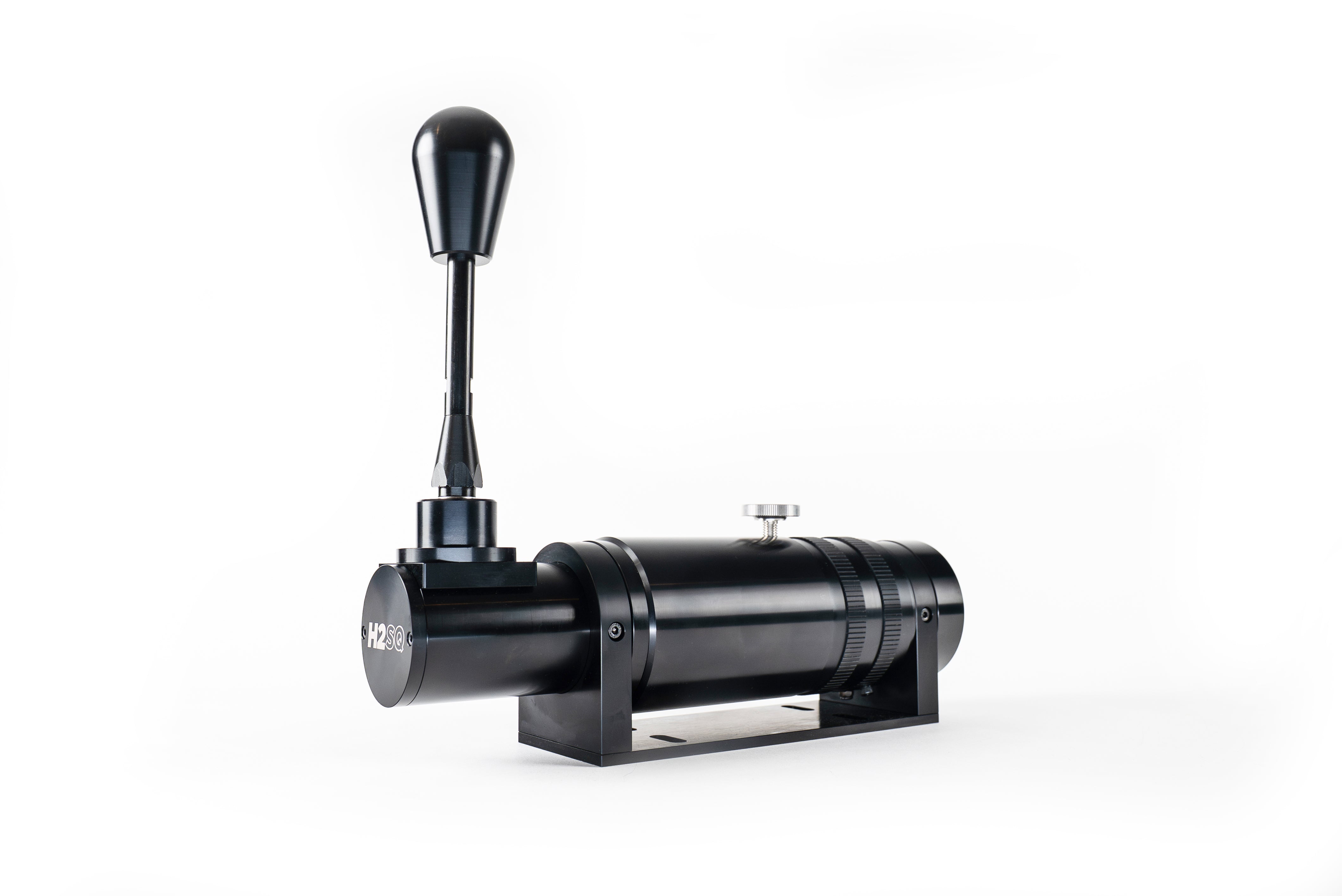 Trak Racer UK BDH H2SQ dual-mode shifter with black and silver design, mounted on a racing simulator setup.