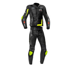 Black Aprilia Motorcycle Racing Leather Suit