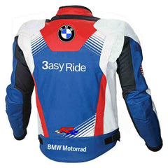Blue White BMW Motorcycle Racing Leather Jacket