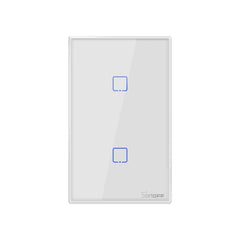 Sonoff T2 Touch 120mm Tempered Glass Panel Wall Switch Smart Home Light Touch Switch, Compatible with Alexa and Google Home, AC 100V-240V, US Plug, 120mm/ 2 US Plug