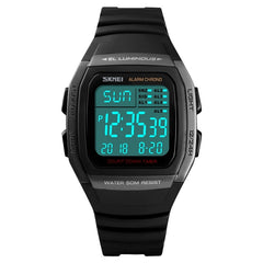 SKMEI 1278 Fashionable Outdoor 50m Waterproof Digital Watch Student Sports Wrist Watch Support 5 Group Alarm Clocks (Titanium), SKMEI 1278
