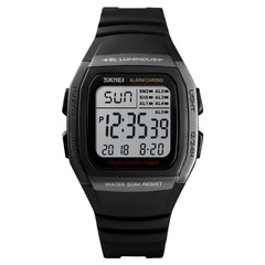 SKMEI 1278 Fashionable Outdoor 50m Waterproof Digital Watch Student Sports Wrist Watch Support 5 Group Alarm Clocks (Titanium), SKMEI 1278