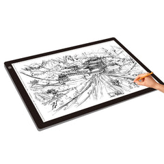23W 12V LED Three Level of Brightness Dimmable A2 Acrylic Copy Boards Anime Sketch Drawing Sketchpad, EU Plug, EU Plug