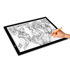 A3 8W 5V LED USB Stepless Dimming Acrylic Scale Copy Boards Anime Sketch Drawing Sketchpad with USB Cable & Power Adapter, Stepless Dimming with USB Cable & Power Adapter
