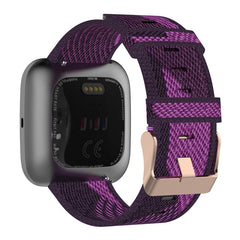23mm Stripe Weave Nylon Wrist Strap Watch Band for Fitbit Versa 2, Fitbit Versa, Fitbit Versa Lite, Fitbit Blaze