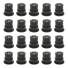 20 in 1 M6 Universal Motorcycle Windshield Brass Nuts, M6