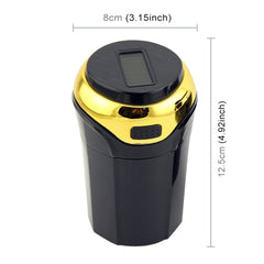 N12B Car Creative Ashtray Solar Power With Light And Cover Car Supplies, N12B