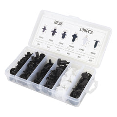 100 in 1 Universal Car Plastic Fasteners Rivet Clips Set, 100 PCS