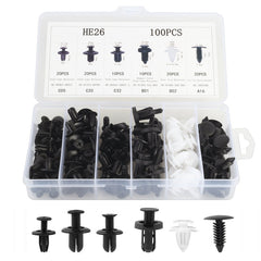 100 in 1 Universal Car Plastic Fasteners Rivet Clips Set, 100 PCS
