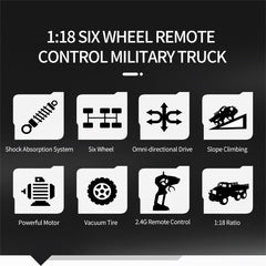 JJR/C 1:18 2.4Ghz 4 Channel Remote Control Dongfeng 7 Six-wheeled Armor Truck Vehicle Toy, Dongfeng 7 (Green), Dongfeng 7 (Yellow)