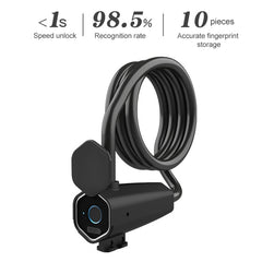 W16 IP65 Waterproof Fingerprint Lock Steel Rope Anti-theft Electric Car Lock Bluetooth APP Electronic Lock, W16 Bluetooth + Fingerprint