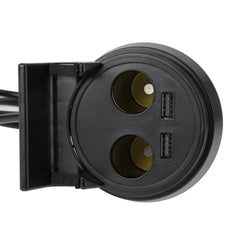 5V 1A+2.4A Two USB Ports & Two Car Cigarette Lighter Socket Car Charger with Holder Function, 5V 1A+2.4A