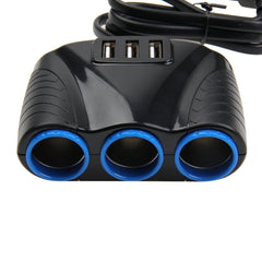 12-24V 3.1A 3 USB Ports & 3 Car Cigarette Lighter Sockets Car Charger, 12-24V 3.1A  With 23 USB