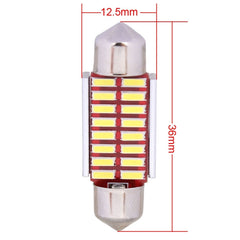2 PCS Festoon 36mm 2W 160LM White Light 16 LED SMD 4014 Error Free License Plate Lights Car Light Bulb, 36mm