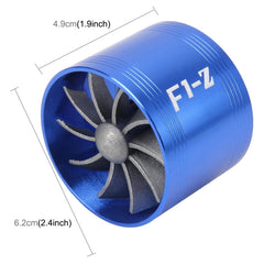 Car Stainless Universal Supercharger F1-Z Single Side Turbine Air Intake Fuel Saver Turbo Turboing Charger Fan Set kit, Single Side