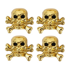 4 PCS Universal Skull Shape Gas Cap Mouthpiece Cover Gas Cap Tire Cap Car Motor Bicycle Tire Valve Caps, Skull Shape
