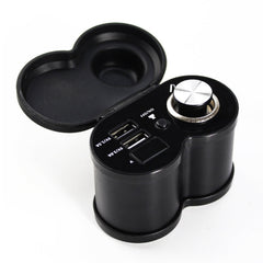 Portable Motorcycle Aluminum Alloy Dual USB Charger Cigarette Lighter