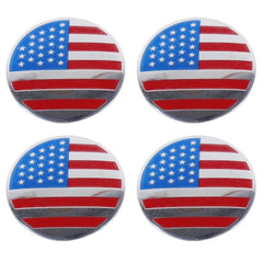 4 PCS USA Flag Metal Car Sticker Wheel Hub Caps Centre Cover Decoration, USA Flag
