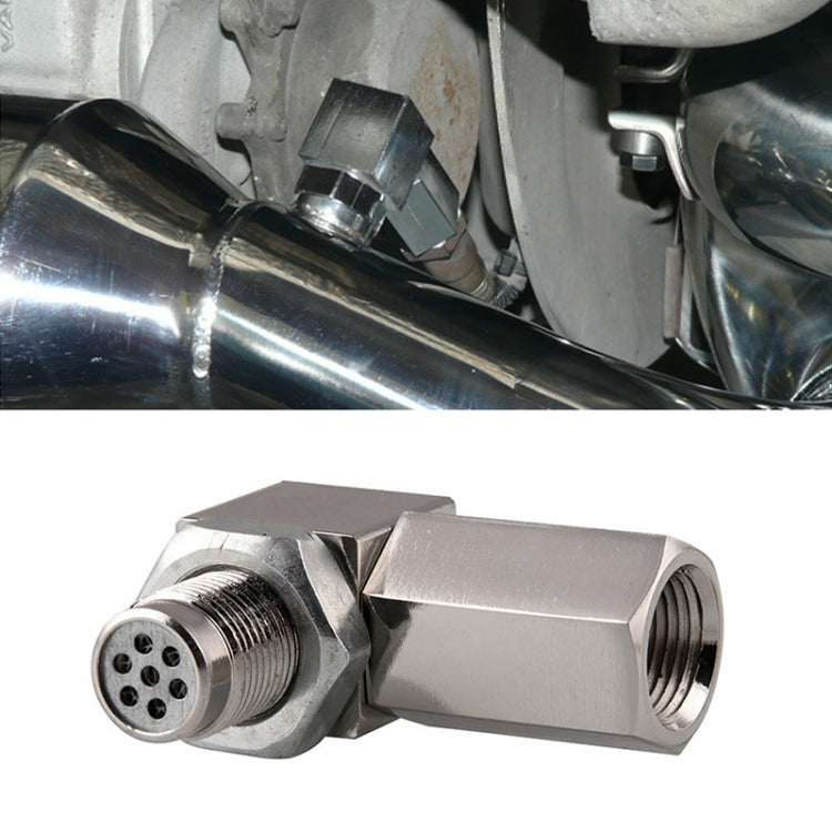 90 Degree Car Oxygen Sensor Spacer Engine Light CEL Check Bung Mini Catalytic Converter M18 x 1.5, 90 Degree
