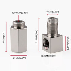 90 Degree Car Oxygen Sensor Spacer Engine Light CEL Check Bung Mini Catalytic Converter M18 x 1.5, 90 Degree