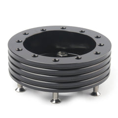 Car Hub for 6-Hole to 3-Hole Steering Wheel Adapter Boss Kit Steering Wheel Spacer Bolts, Adapter (Black)