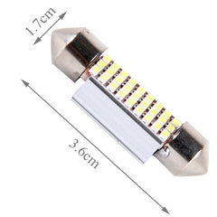 2 PCS DC 12V 6W 36MM Bicuspid Car Door Lamps Registration Mark light Dashboard Dome Door Lights LED Reading Lamp with 27 LED SMD 3014 Lights White, 36MM