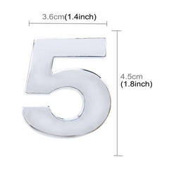Car Vehicle Badge Emblem 3D Number One Self-adhesive Sticker Decal, Size: 3.6*4.5*0.5cm, 5, 6, 7, 8, 1, 2, 3, 4