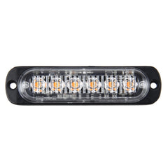 DC 12V-24V 2W 6LEDs SMD-2835 Lamps 17 Flash Patterns 3 Lines Car Flash Lamp Waterproof Car Truck Emergency Strobe Flash Warning Light, Cable Length: 90cm, 6LEDs