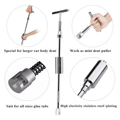 Auto Repair Body Tool Kit PDR Dent Paintless Repair Tools Dent Puller Slide Hammer Reverse Hammer Aluminum Suction Cups for Dent, Without Red T handle