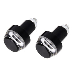 Pair Motorcycle Turn Signal Light Grip Bar Plug Strobe Side Marker End LED Handlebar Lamp, Red Light, Turn Double Light