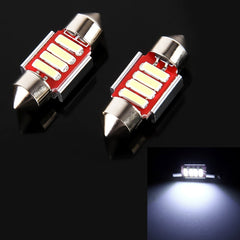 2 PCS 2W 100 LM 6000K 31MM 4 SMD-7020 LEDs Bicuspid Port Decoding Car Dome Lamp LED Reading Light, DC 12V, 31MM