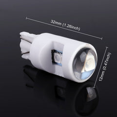 2 PCS T10 / W5W / 194 DC 12V 1.2W 6LEDs SMD-3030 Car Reading Lamp Clearance Light, with Projector Lens Light