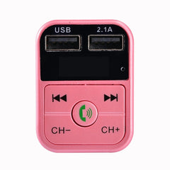 B2 Dual USB Charging Bluetooth FM Transmitter MP3 Music Player Car Kit, Support Hands-Free Call  & TF Card & U Disk, B2 (Rose Gold)