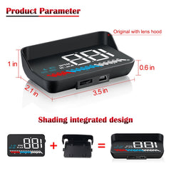 M7 3.5 inch Universal Car OBD2 + GPS HUD Vehicle-mounted Head Up Display Fuel Consumption, M7
