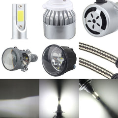 2 PCS  H1 18W 1800 LM 8000K IP68 Canbus Constant Current Car LED Headlight with 2 COB Lamps, DC 9-36V, H1