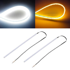 2 PCS 45cm DC12V 5W Ultra-thin Waterproof Car Auto Double Colors Turn Lights / Running Lights SMD-2835 LED Bulbs (Turn Lights: Yellow Light; Running Lights: Blue Light), 45cm Turn Lights: Yellow Light; Running Lights: White Light                       ...