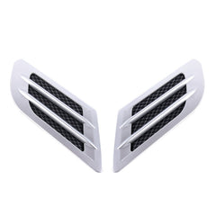 2 PCS Euro Style Plastic Decorative Air Flow Intake Turbo Bonnet Hood Side Vent Grille Cover With Self-adhesive Sticker
