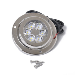 DC 10-30V 12W IP68 316 Stainless 6 LEDs Blue Light Underwater Light Boat High Power Bright for Marine / Yacht, 12W Blue Light
