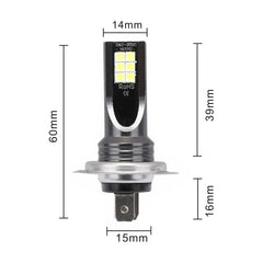 2 PCS H7 DC12V-24V / 12W / 3000K / 800LM 12LEDs SMD-3030 Car LED Fog Light, H7 (White Light), H7