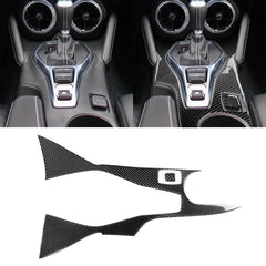 2 in 1 Car Carbon Fiber Central Control Gear Outer Frame Decorative Sticker for Chevrolet Camaro 2017-2019, Central Control Gear Outer Frame