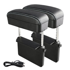 2 PCS Universal Car Wireless Qi Standard Charger PU Leather Wrapped Armrest Box Cushion Car Armrest Box Mat with Storage Box, 2pcs(Black White), 2pcs(Grey), 2pcs(Beige), 2pcs(Brown), 2pcs(Black Red)